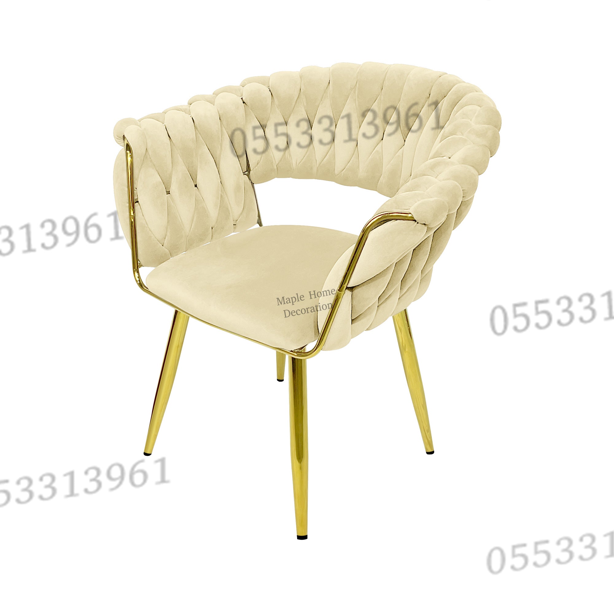 Dining Chairs Velvet Cushion Seat Chair Stainless Steel Golden Legs Dining Room Chair