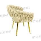 Dining Chairs Velvet Cushion Seat Chair Stainless Steel Golden Legs Dining Room Chair