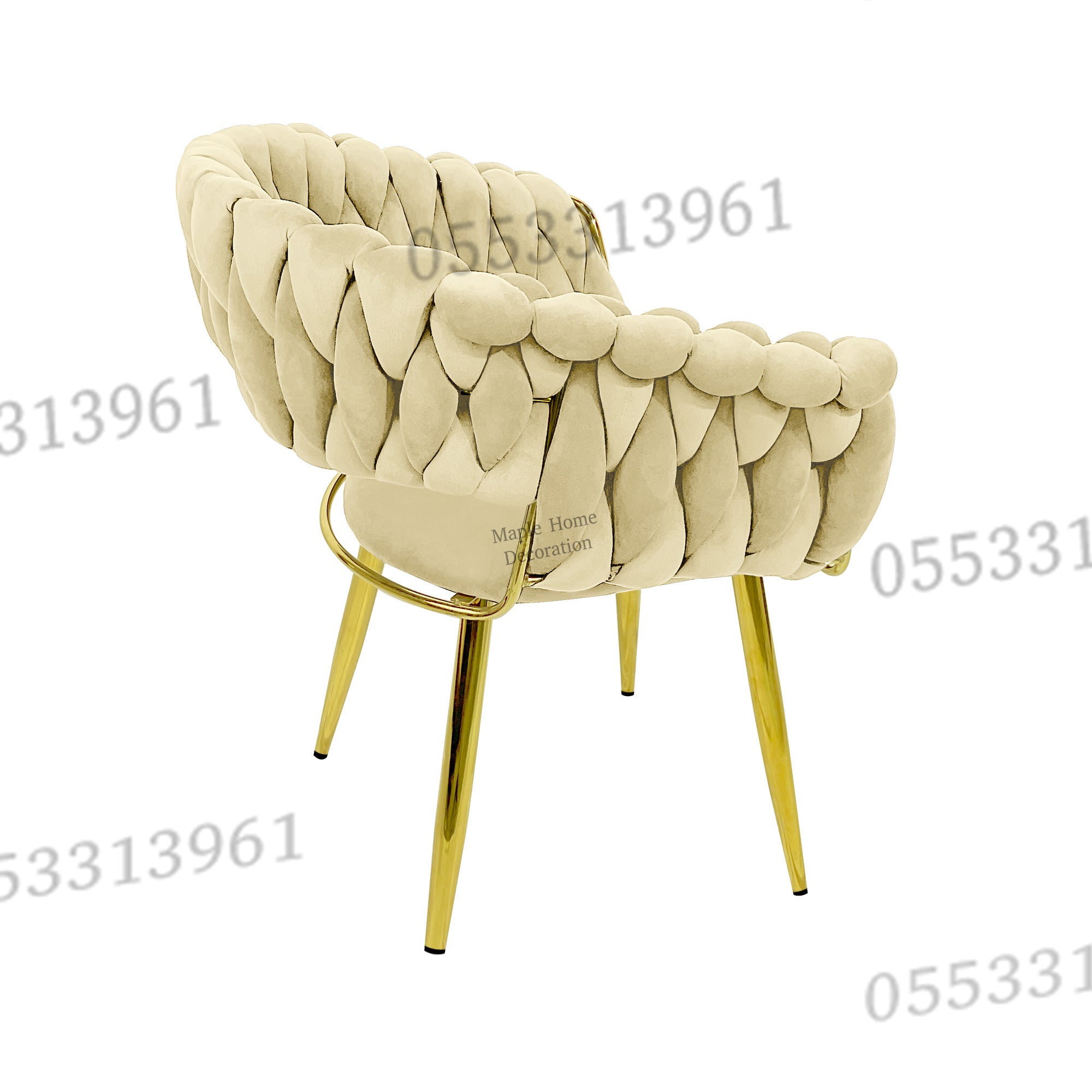 Dining Chairs Velvet Cushion Seat Chair Stainless Steel Golden Legs Dining Room Chair
