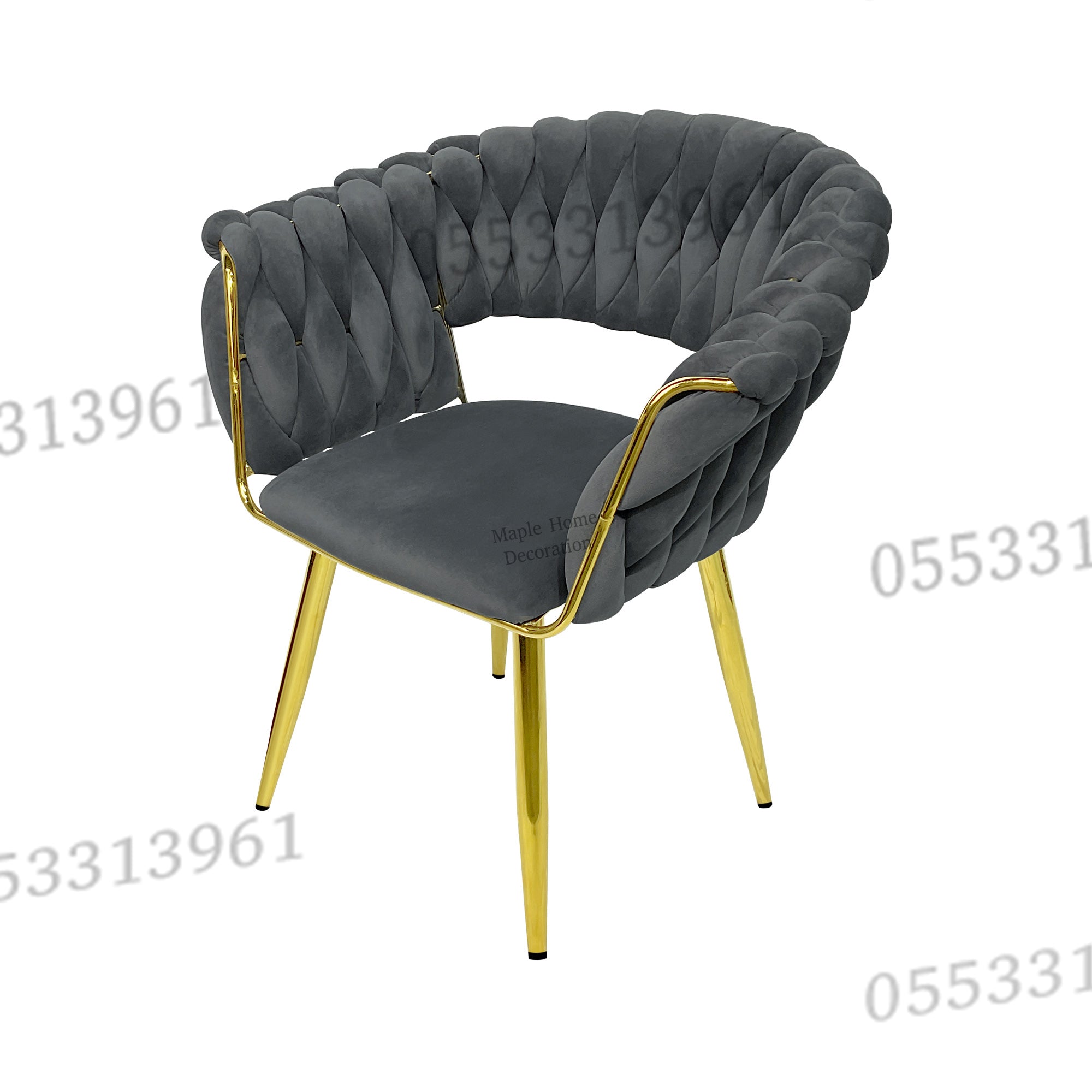 Dining Chairs Velvet Cushion Seat Chair Stainless Steel Golden Legs Dining Room Chair