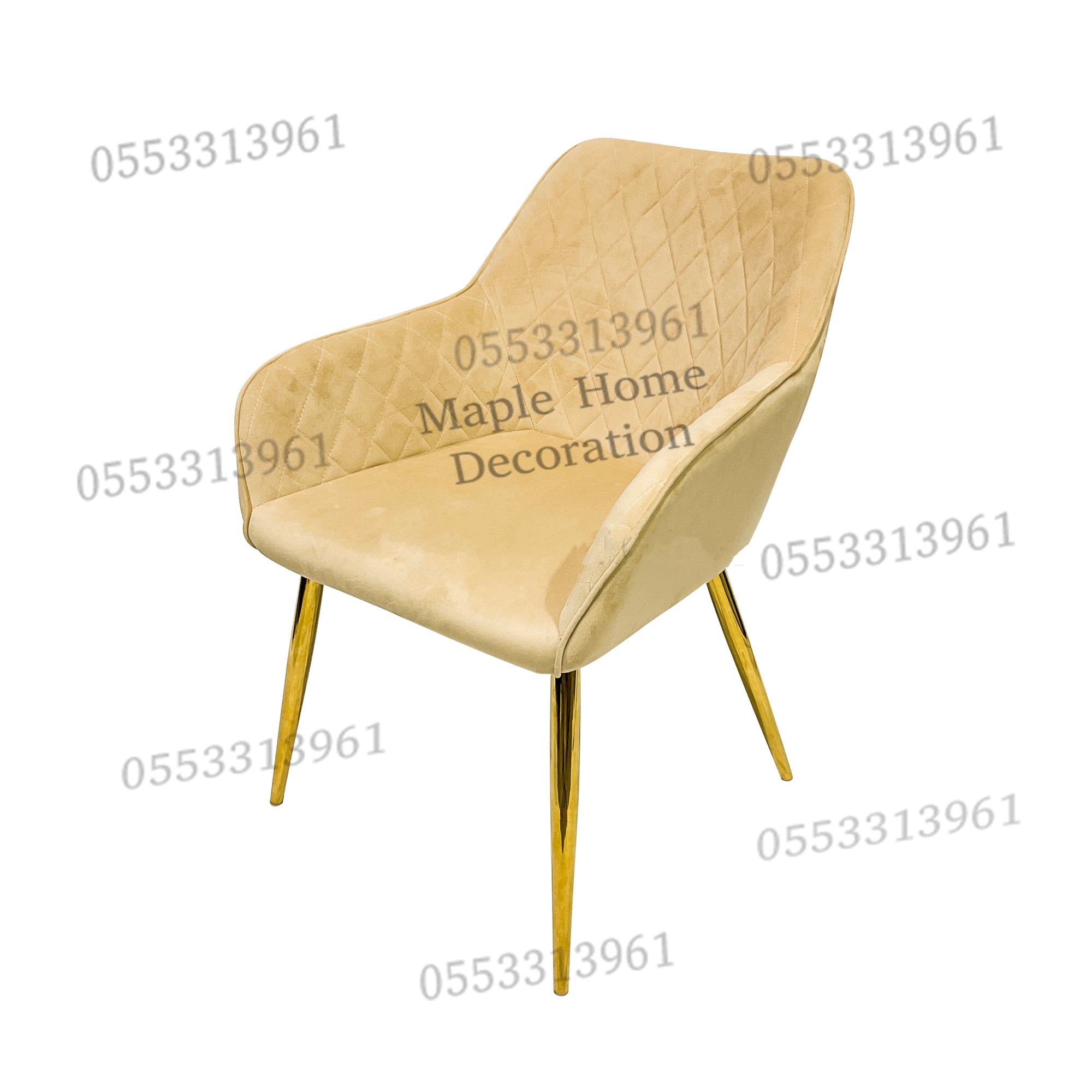 Dining Chairs Velvet Cushion Seat Chair Stainless Steel Golden Legs Dining Room Chair