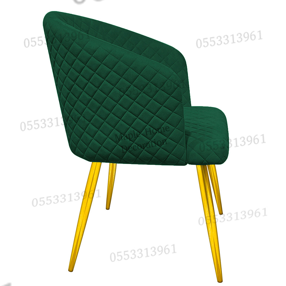 Dining Chairs Velvet Cushion Seat Chair Stainless Steel Golden Legs Dining Room Chair