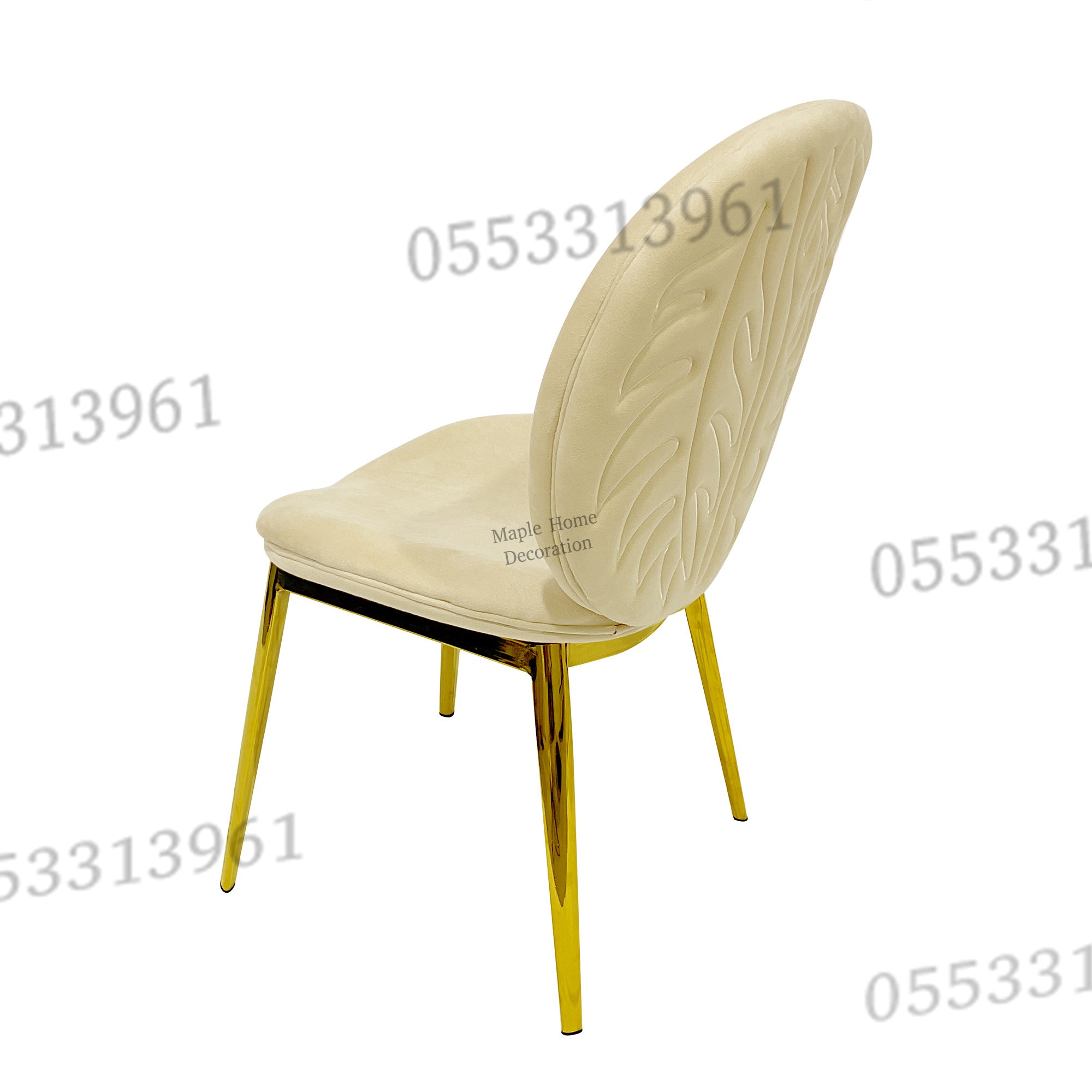 Dining Chairs Velvet Cushion Seat Chair Stainless Steel Golden Legs Dining Room Chair