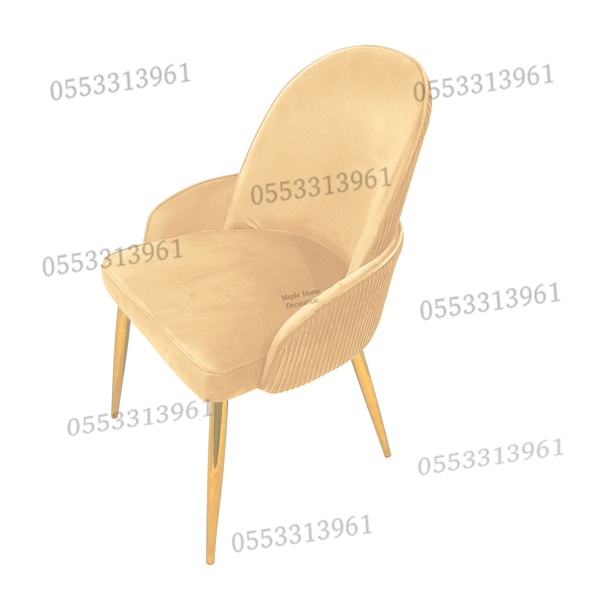 Dining Chairs Velvet Cushion Seat Chair Stainless Steel Golden Legs Dining Room Chair