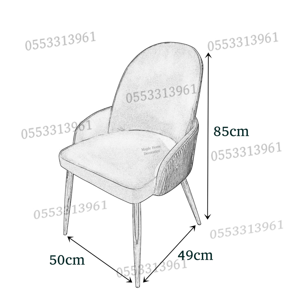 Dining Chairs Velvet Cushion Seat Chair Stainless Steel Golden Legs Dining Room Chair