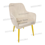 Dining Chairs Velvet Cushion Seat Chair Stainless Steel Golden Legs Dining Room Chair