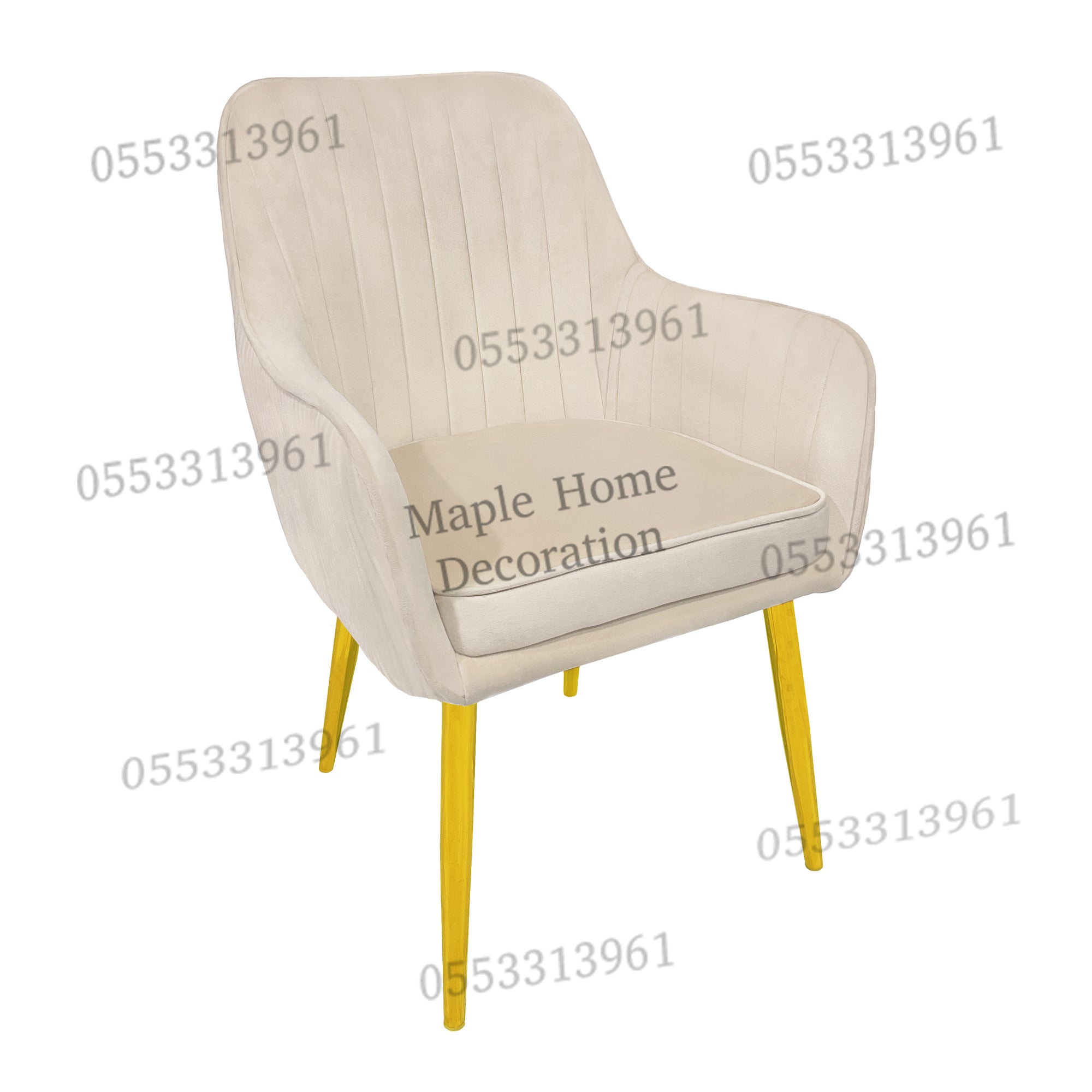 Dining Chairs Velvet Cushion Seat Chair Stainless Steel Golden Legs Dining Room Chair