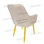 Dining Chairs Velvet Cushion Seat Chair Stainless Steel Golden Legs Dining Room Chair