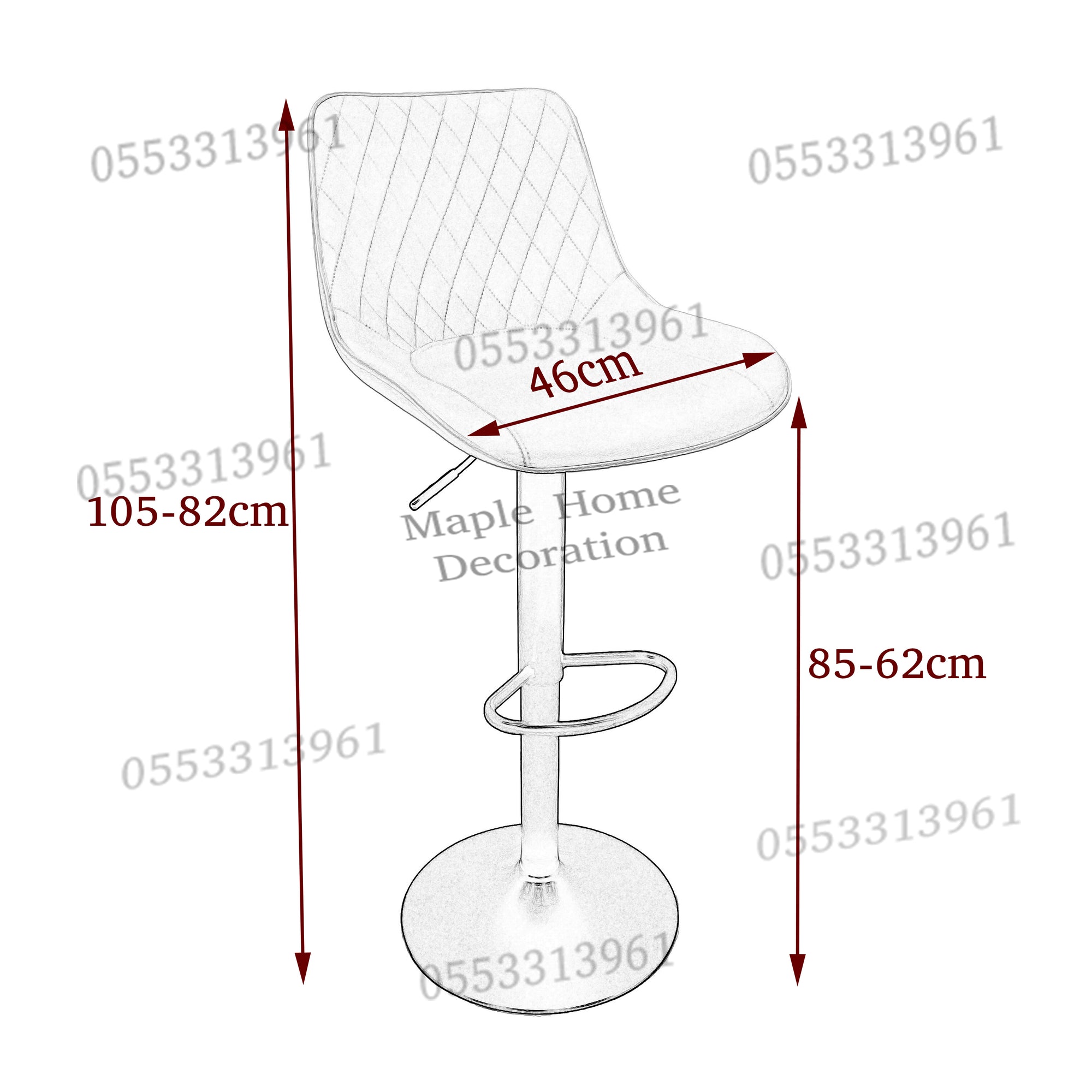 Adjustable Height Swivel Bar Stool Rotation, Stylish & Versatile Seating