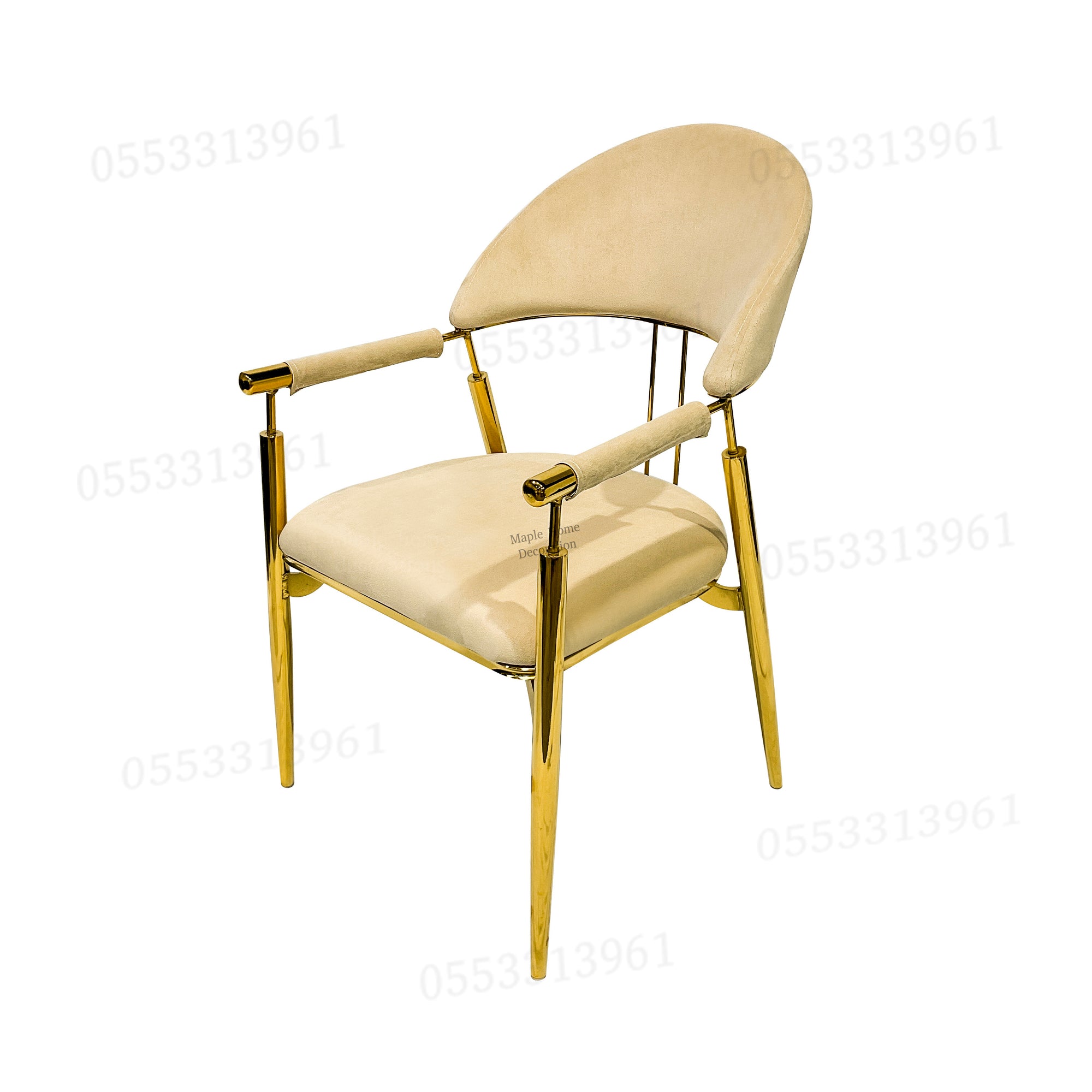 Dining Chairs Velvet Cushion Seat Chair Stainless Steel Golden Legs Dining Room Chair