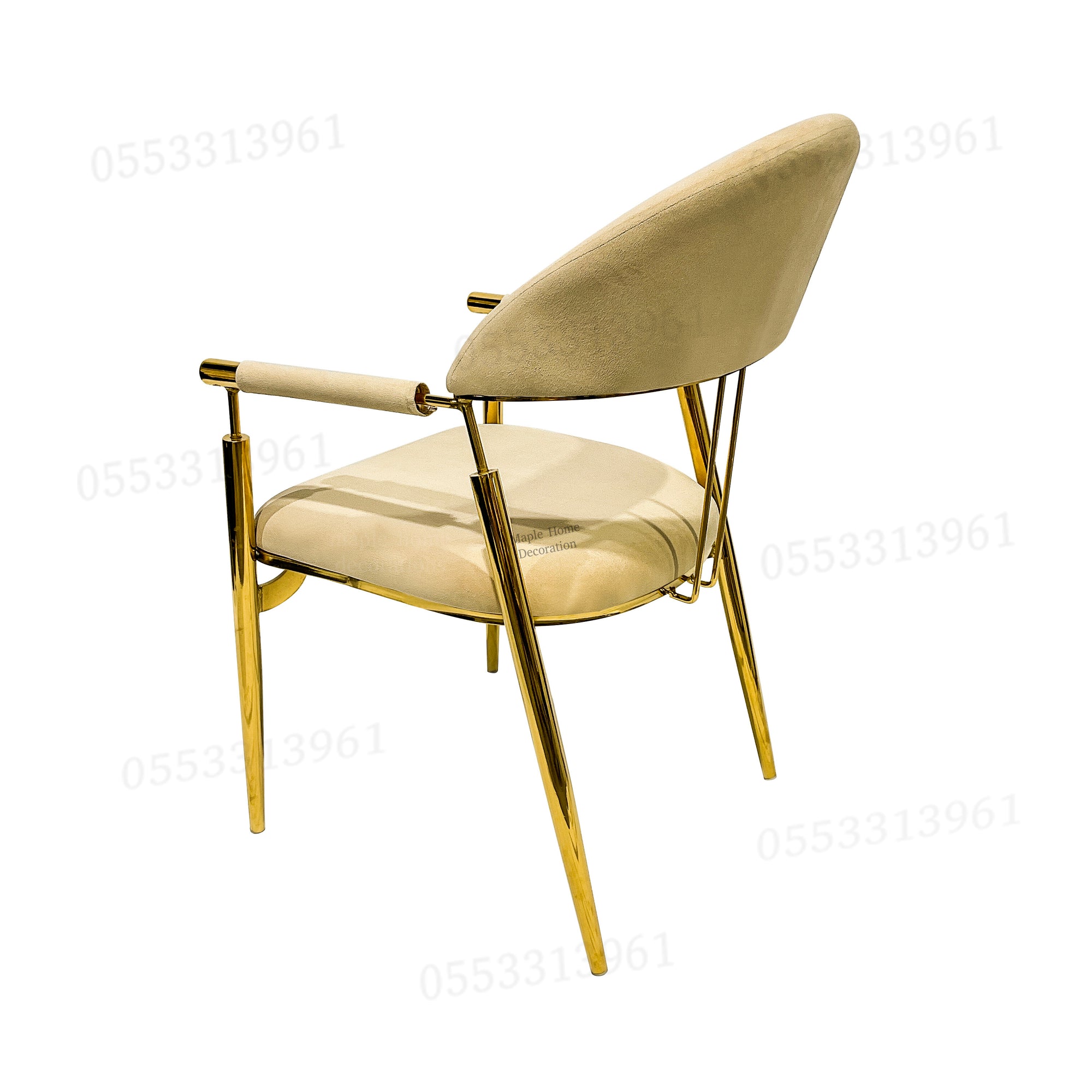 Dining Chairs Velvet Cushion Seat Chair Stainless Steel Golden Legs Dining Room Chair