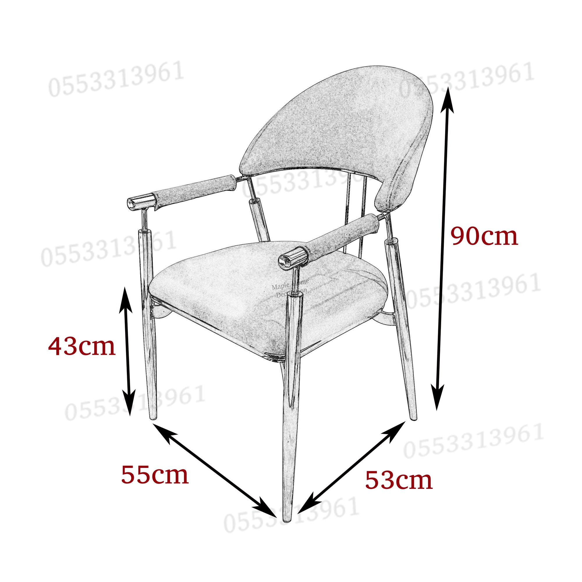 Dining Chairs Velvet Cushion Seat Chair Stainless Steel Golden Legs Dining Room Chair
