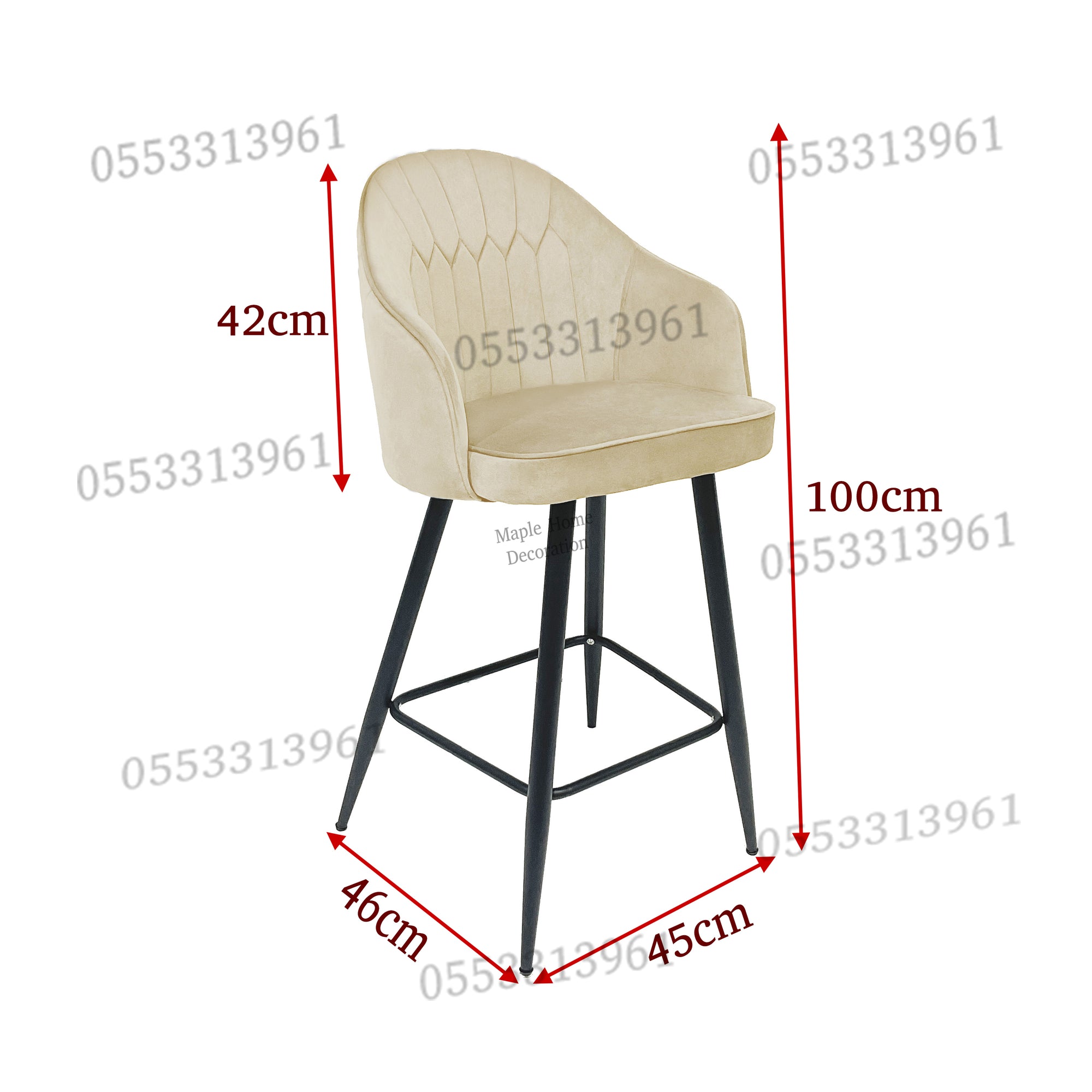 High Bar Stool 75cm Legs Stable Stylish Seating