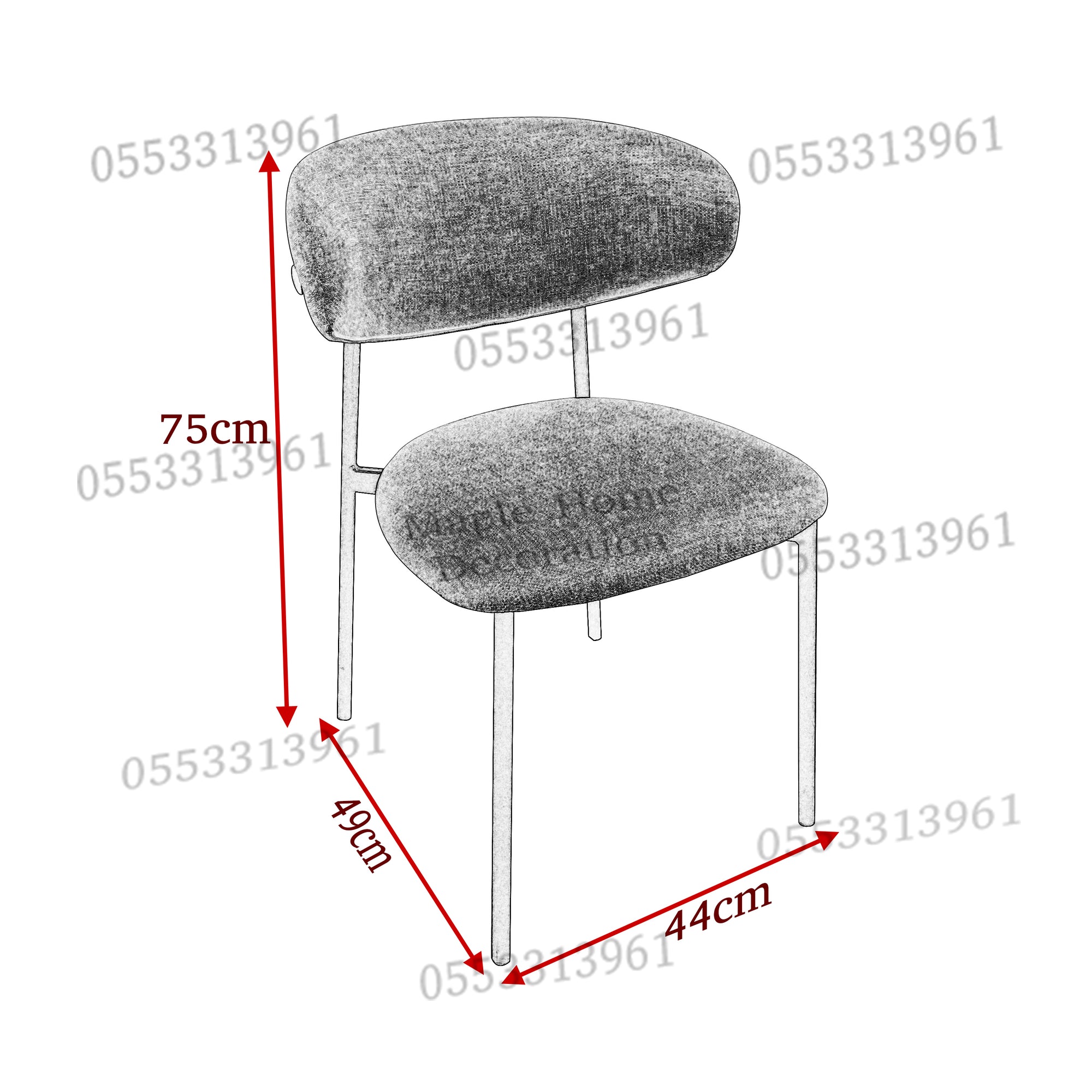 Dining Chairs Velvet Cushion Seat Chair Stainless Steel Golden Legs Dining Room Chair