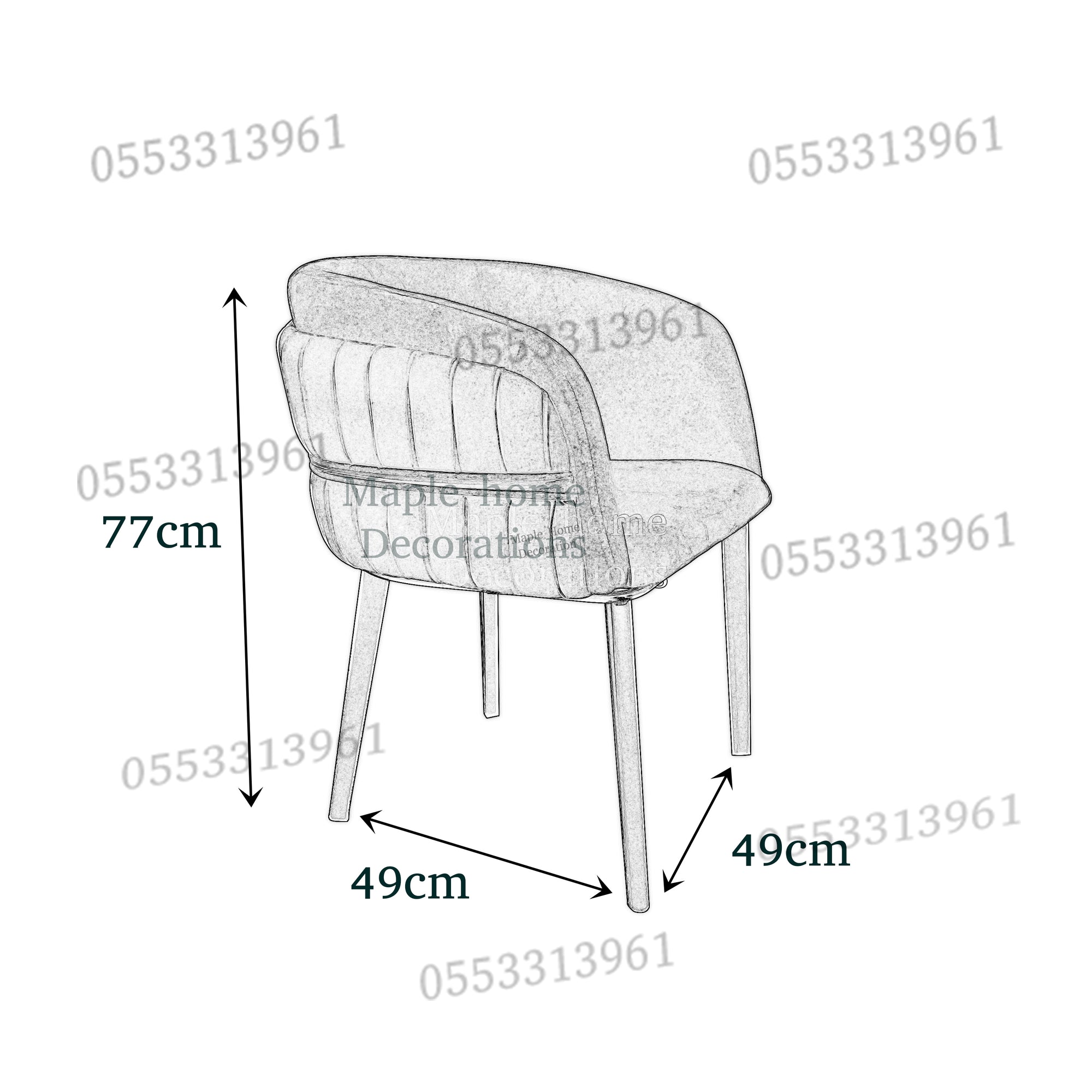 Dining Chairs Velvet Cushion Seat Chair Stainless Steel Golden Legs Dining Room Chair