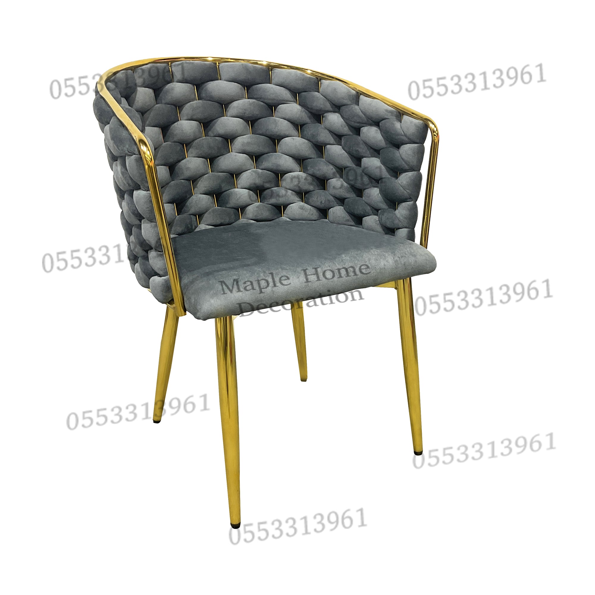 Dining Chairs Velvet Cushion Seat Chair Stainless Steel Golden Legs Dining Room Chair