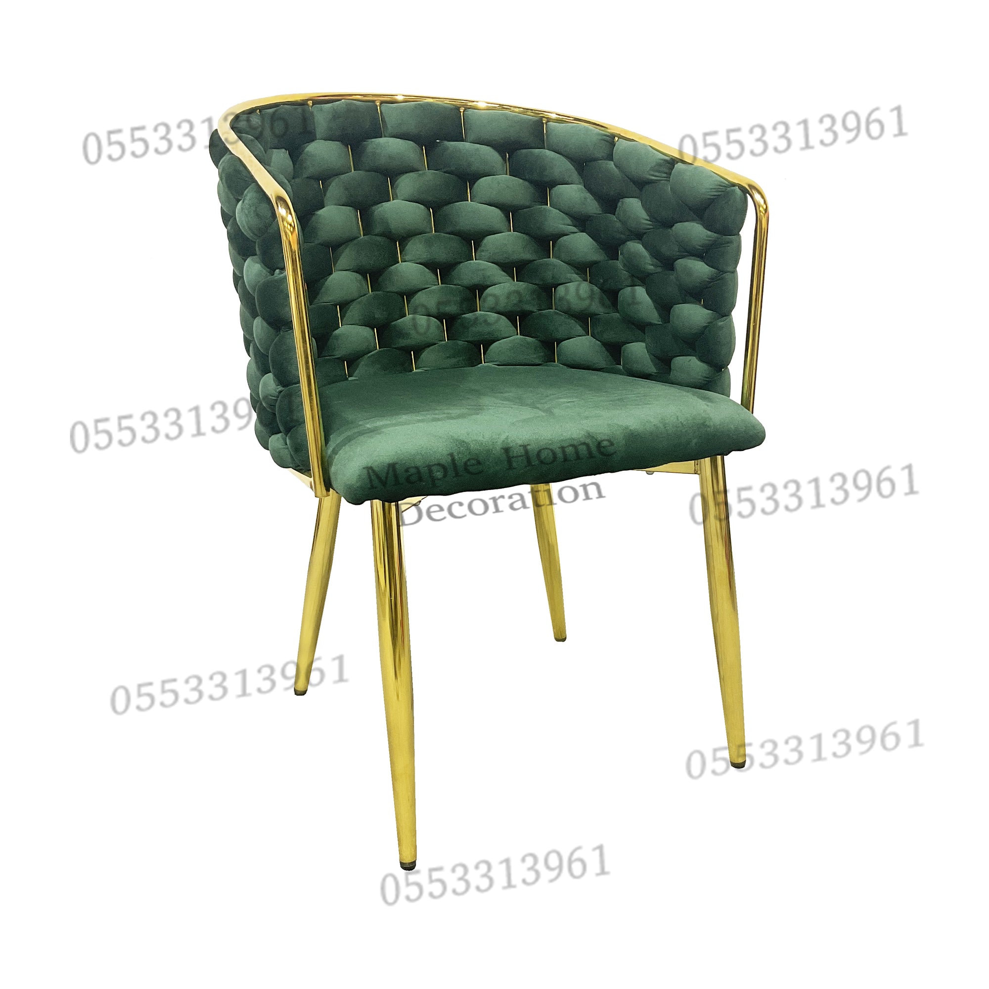 Dining Chairs Velvet Cushion Seat Chair Stainless Steel Golden Legs Dining Room Chair