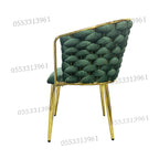 Dining Chairs Velvet Cushion Seat Chair Stainless Steel Golden Legs Dining Room Chair