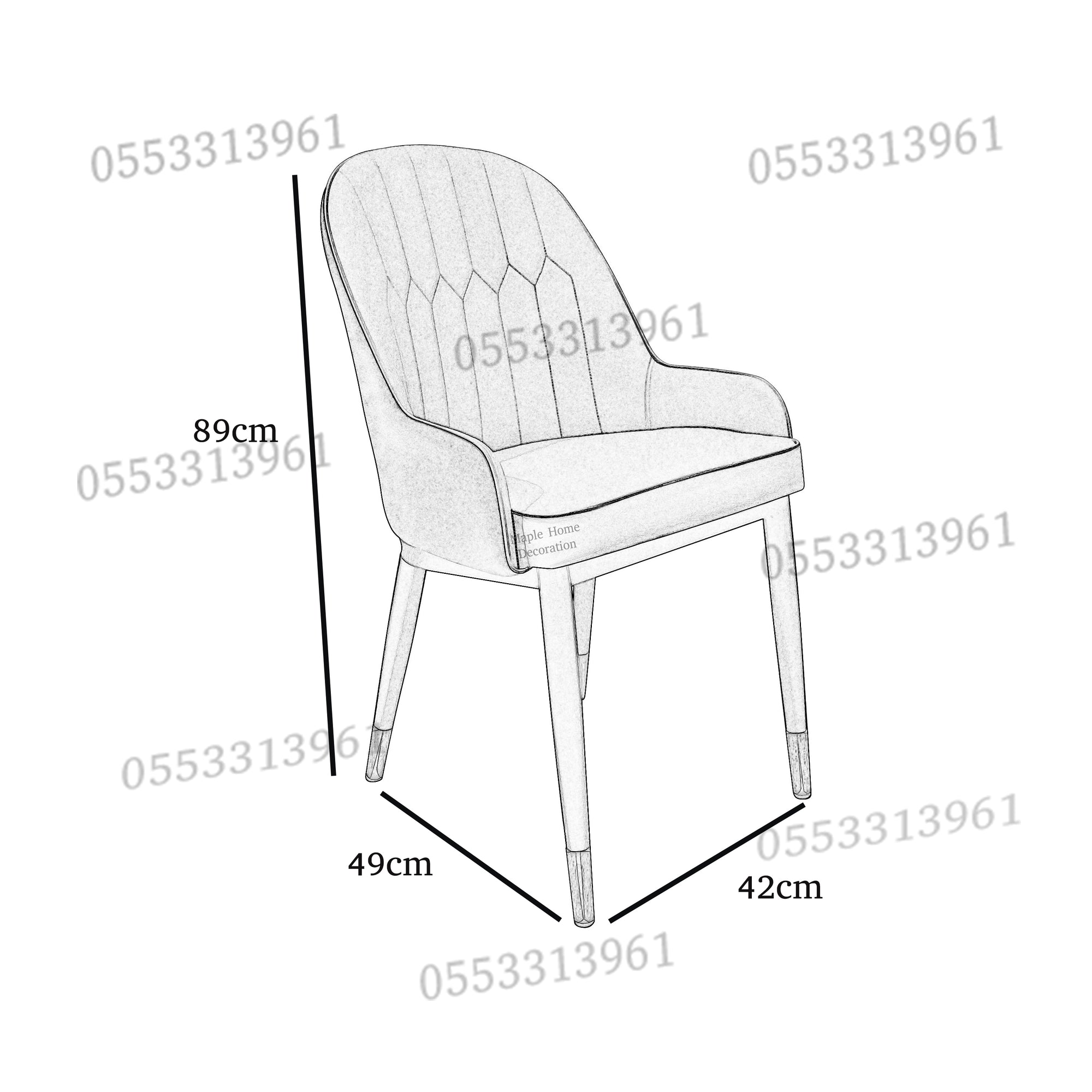 Dining Chairs Velvet Cushion Seat Chair Stainless Steel Golden Legs Dining Room Chair