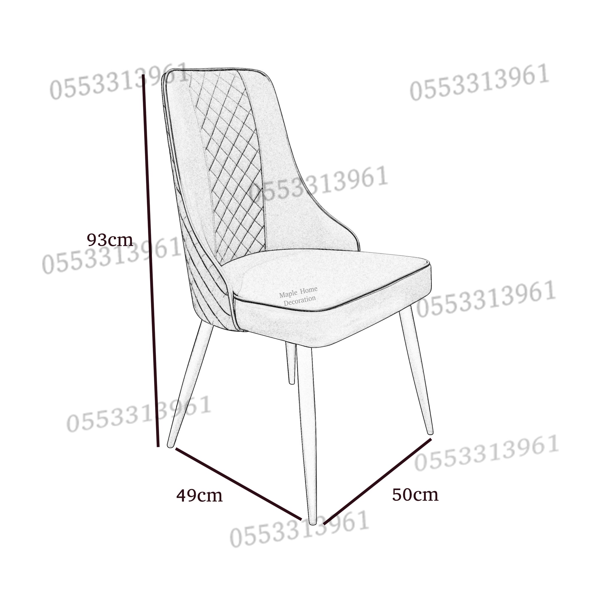 Dining Chairs Velvet Cushion Seat Chair Stainless Steel Golden Legs Dining Room Chair