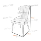 Dining Chairs Velvet Cushion Seat Chair Stainless Steel Golden Legs Dining Room Chair