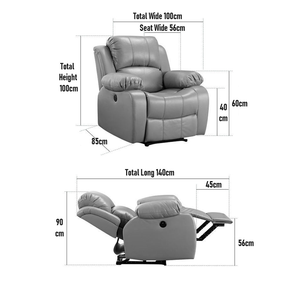 Recliner Chair,Manual/Electric Recline with Footrest, 360 Rotation & Plush Cotton Padding