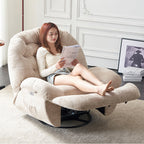 Recliner Chair,Manual/Electric Recline with Footrest, 360 Rotation & Plush Cotton Padding