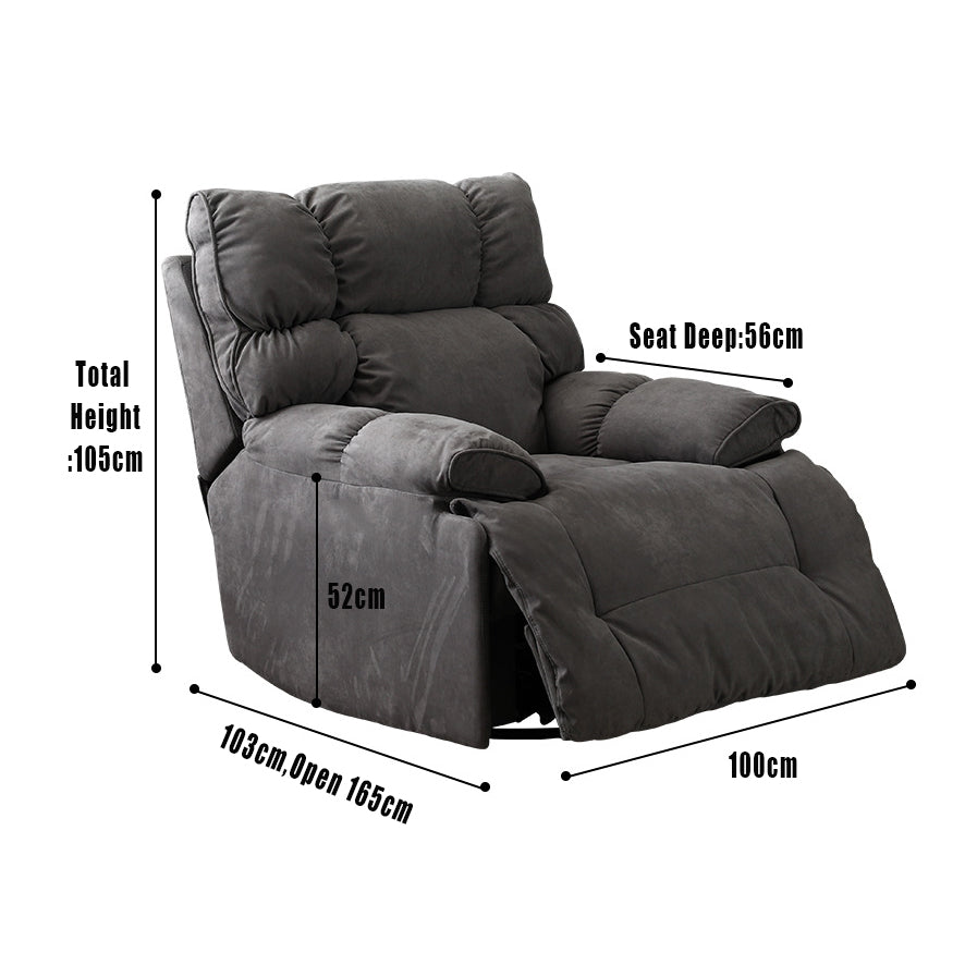 Recliner Chair,Manual/Electric Recline with Footrest, 360 Rotation & Plush Cotton Padding