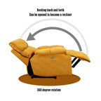 Recliner Chair,Manual/Electric Recline with Footrest, 360 Rotation & Plush Cotton Padding