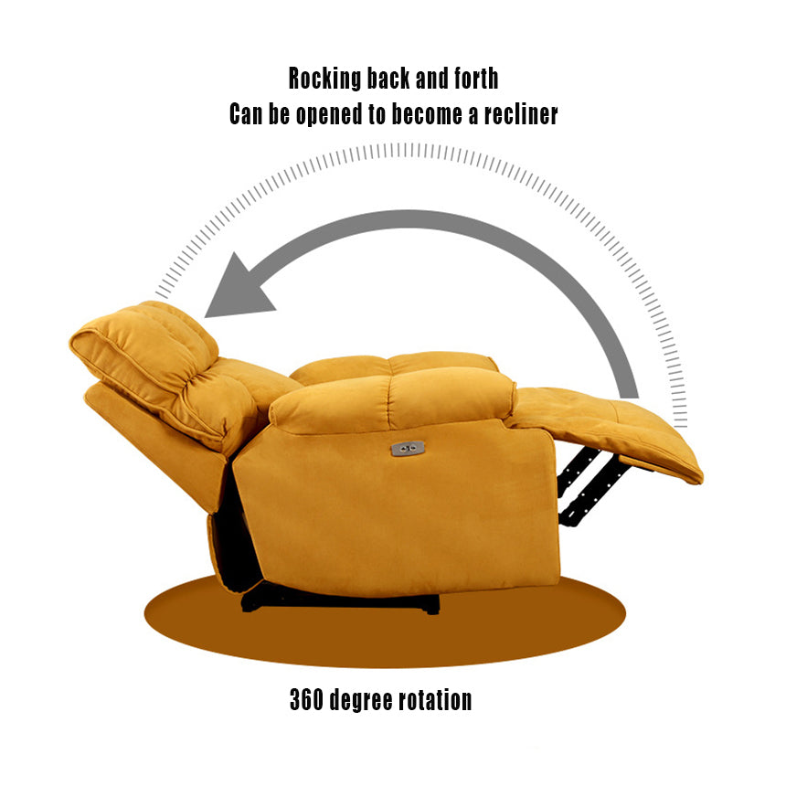 Recliner Chair,Manual/Electric Recline with Footrest, 360 Rotation & Plush Cotton Padding