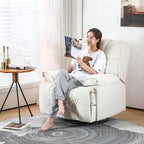 Recliner Chair,Manual/Electric Recline with Footrest, 360 Rotation & Plush Cotton Padding