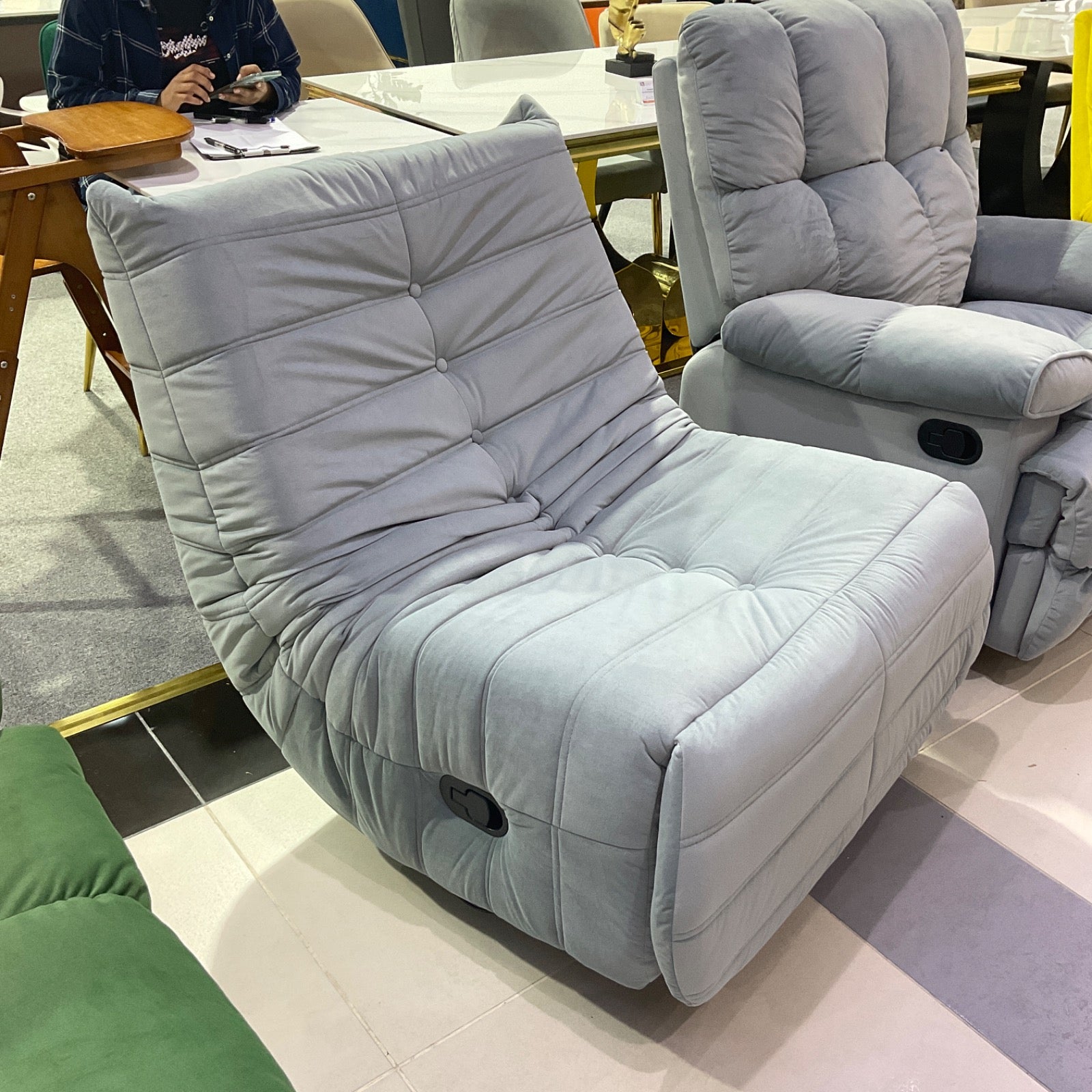 Recliner Chair,Manual/Electric Recline with Footrest, 360 Rotation & Plush Cotton Padding