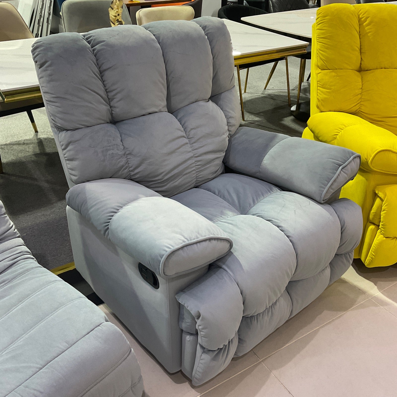Recliner Chair,Manual/Electric Recline with Footrest, 360 Rotation & Plush Cotton Padding