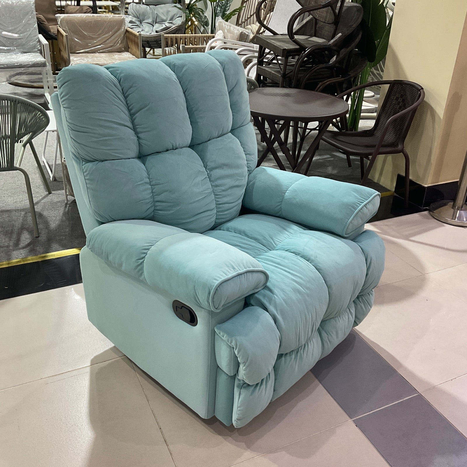 Recliner Chair,Manual/Electric Recline with Footrest, 360 Rotation & Plush Cotton Padding