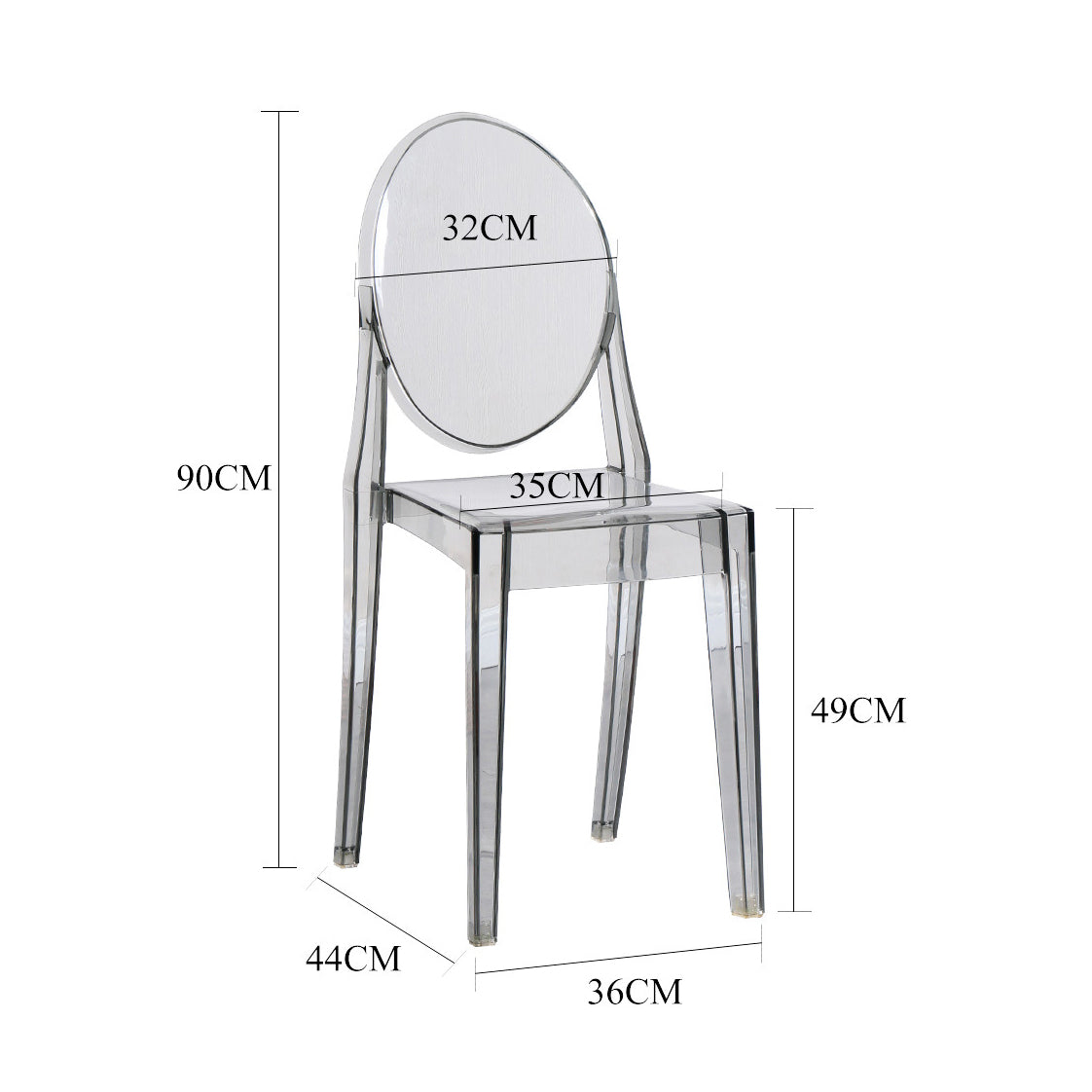 Dining Chairs Acrylic Seat Chair Dining Room Chair