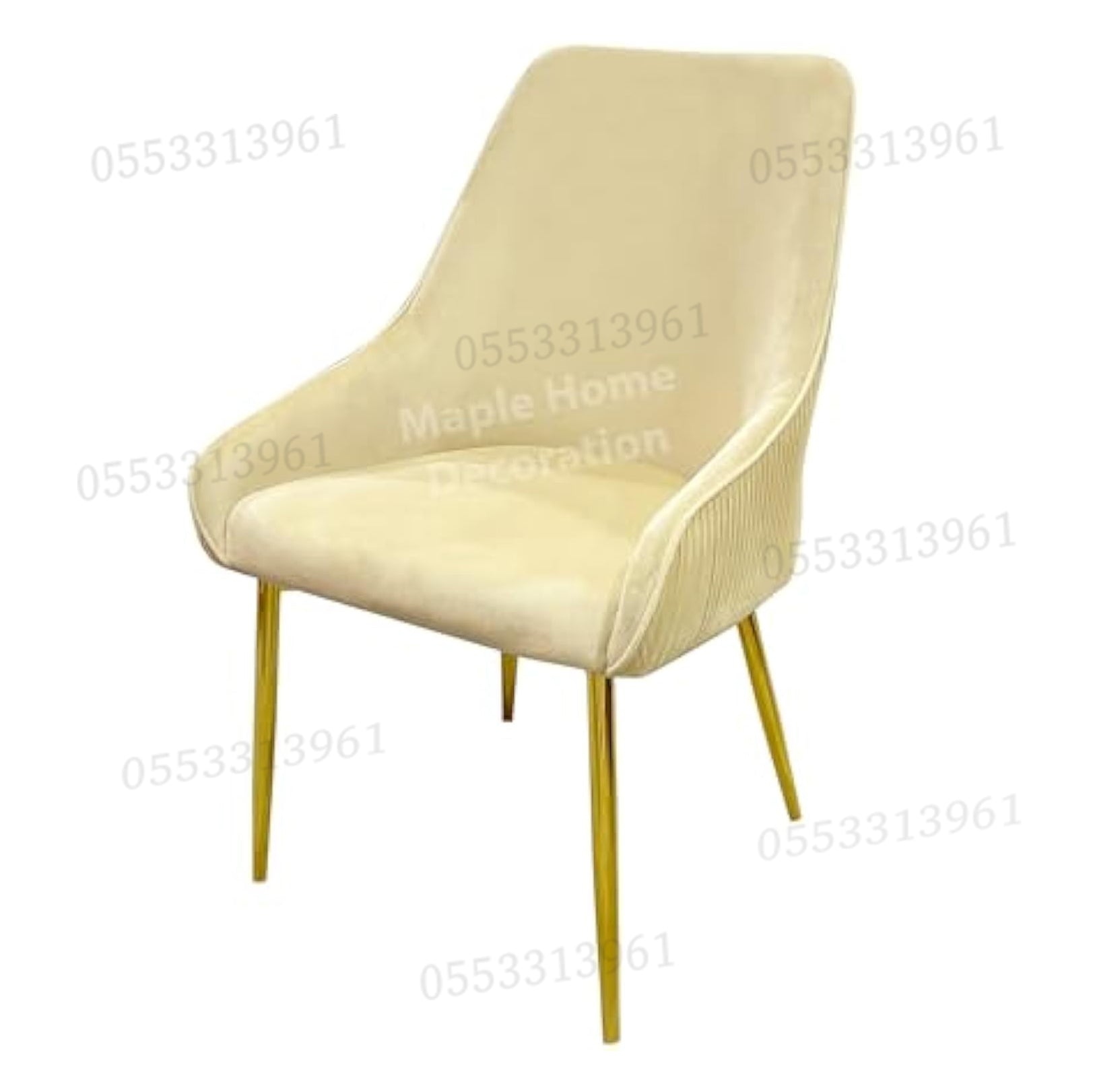 Dining Chairs Velvet Cushion Seat Chair Stainless Steel Golden Legs Dining Room Chair