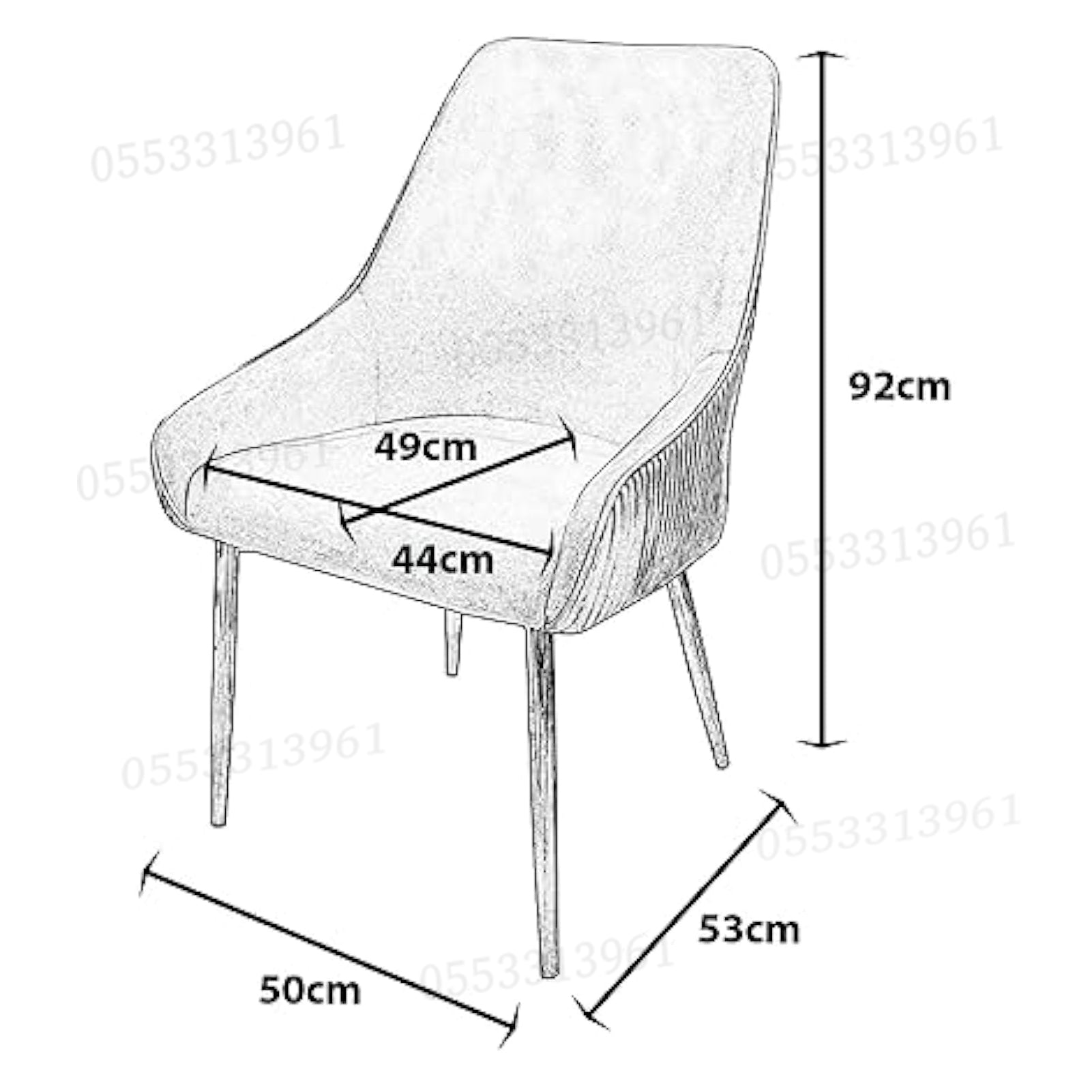 Dining Chairs Velvet Cushion Seat Chair Stainless Steel Golden Legs Dining Room Chair