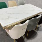 Dining Chairs Velvet Cushion Seat Chair Stainless Steel Golden Legs Dining Room Chair