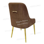 Dining Chairs Velvet Cushion Seat Chair Stainless Steel Golden Legs Dining Room Chair