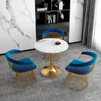 Dining Chairs Velvet Cushion Seat Chair Stainless Steel Golden Legs Dining Room Chair