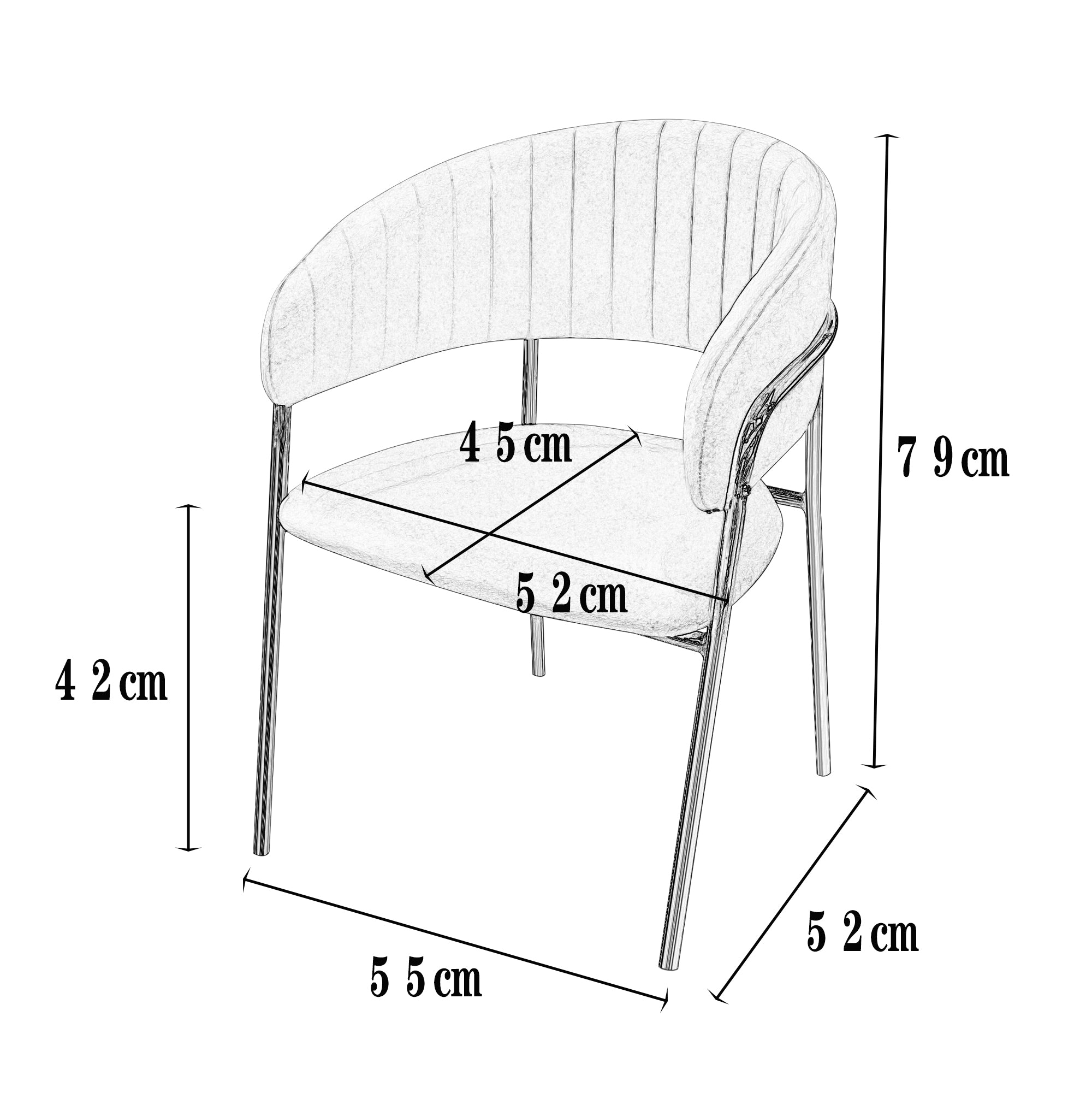 Dining Chairs Velvet Cushion Seat Chair Stainless Steel Golden Legs Dining Room Chair