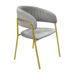 Dining Chairs Velvet Cushion Seat Chair Stainless Steel Golden Legs Dining Room Chair