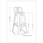 High Bar Stool 75cm Legs Stable Stylish Seating