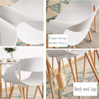 Dining Chairs Plastic Seat Wood Legs Restaurant Chair