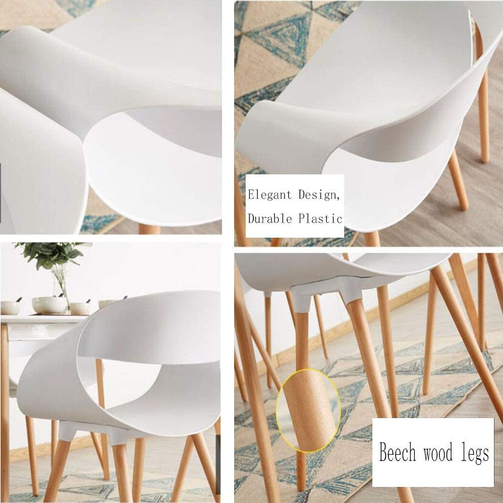 Dining Chairs Plastic Seat Wood Legs Restaurant Chair