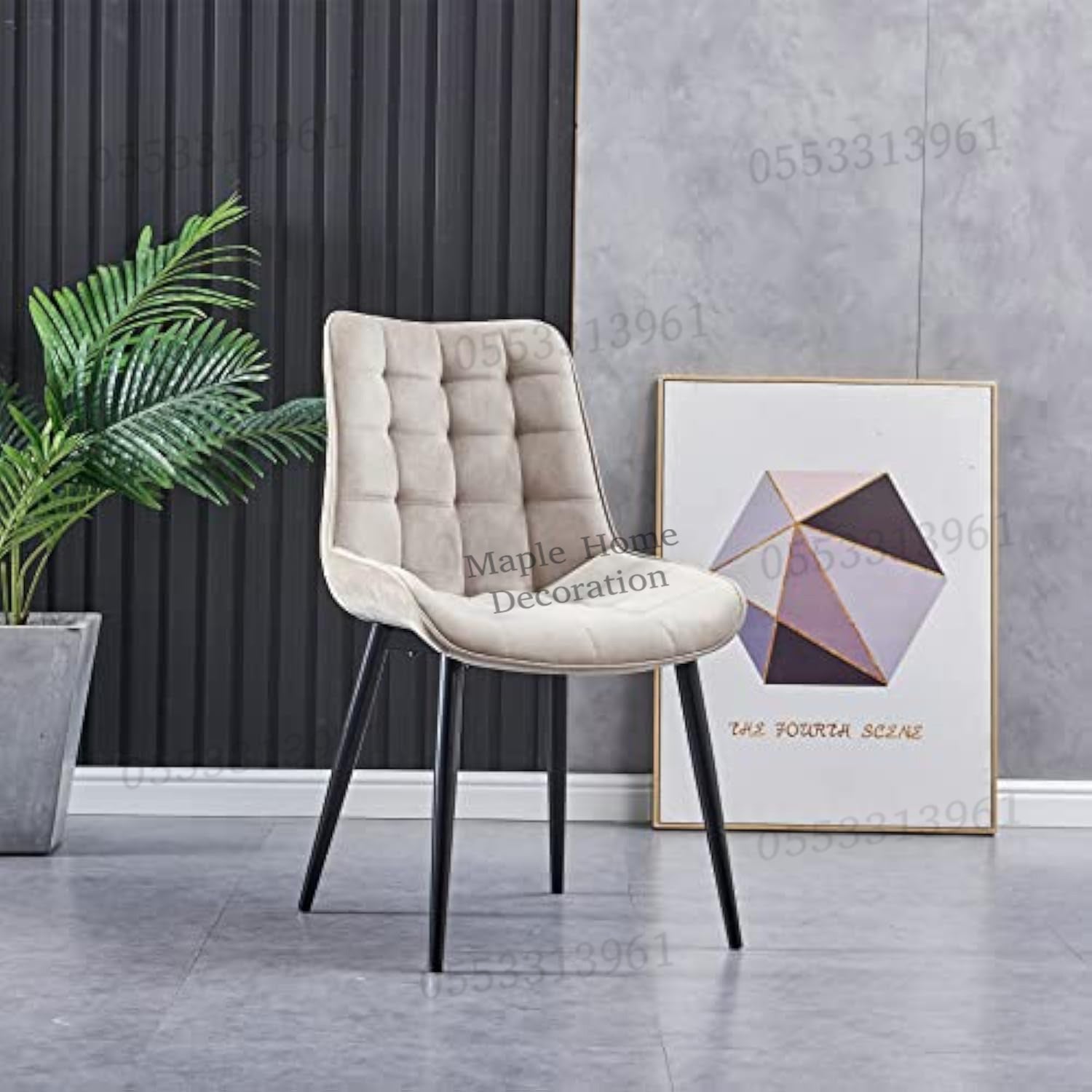 Dining Chairs Velvet Cushion Seat Chair Stainless Steel Golden Legs Dining Room Chair