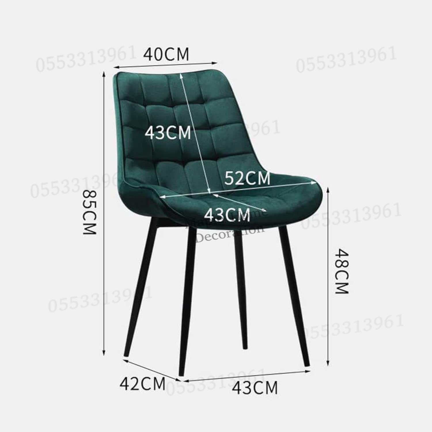 Dining Chairs Velvet Cushion Seat Chair Stainless Steel Golden Legs Dining Room Chair