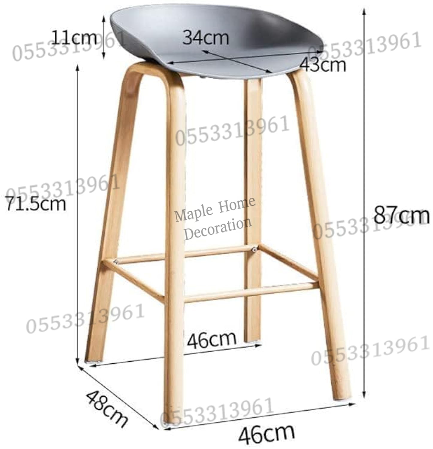 High Bar Stool 75cm Legs Stable Stylish Seating