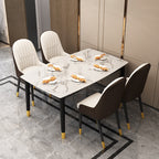 Dining Chairs Velvet Cushion Seat Chair Stainless Steel Golden Legs Dining Room Chair