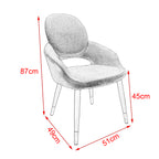 Dining Chairs Velvet Cushion Seat Chair Stainless Steel Golden Legs Dining Room Chair